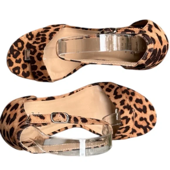 NWOT A New Day “Ema” Women’s Leopard Print 3.75” Block Heel W/Ankle Strap Size 7 - Picture 6 of 10